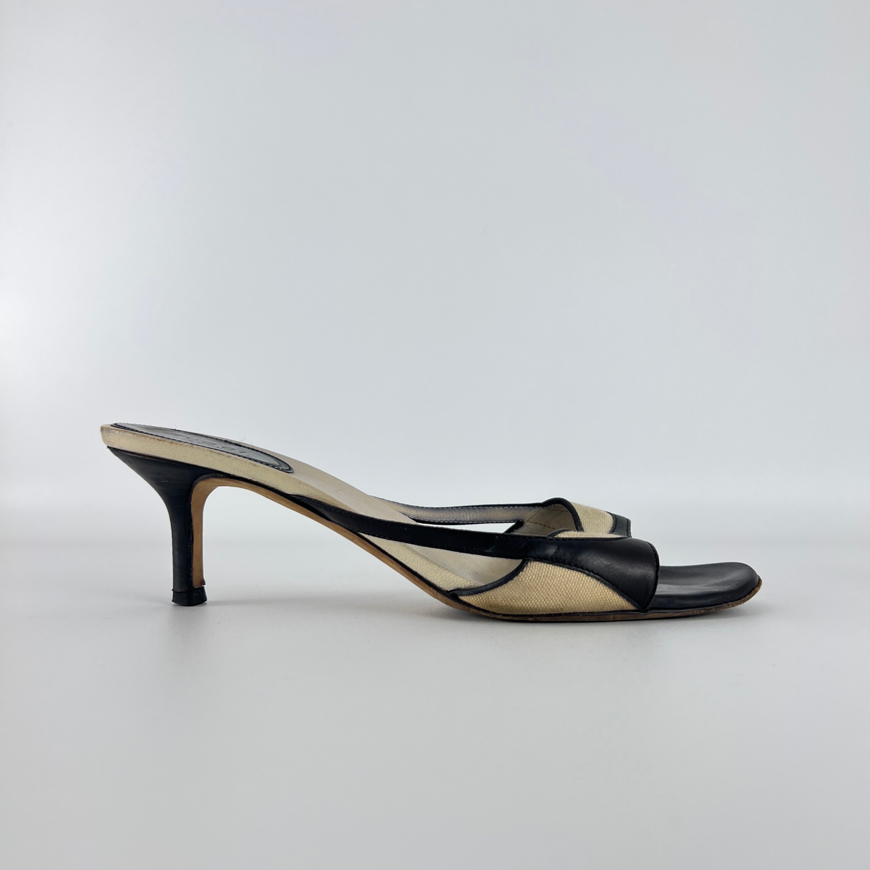 Gucci | Tom Ford Era Vintage Black Leather Sandal Slide Mules (37)