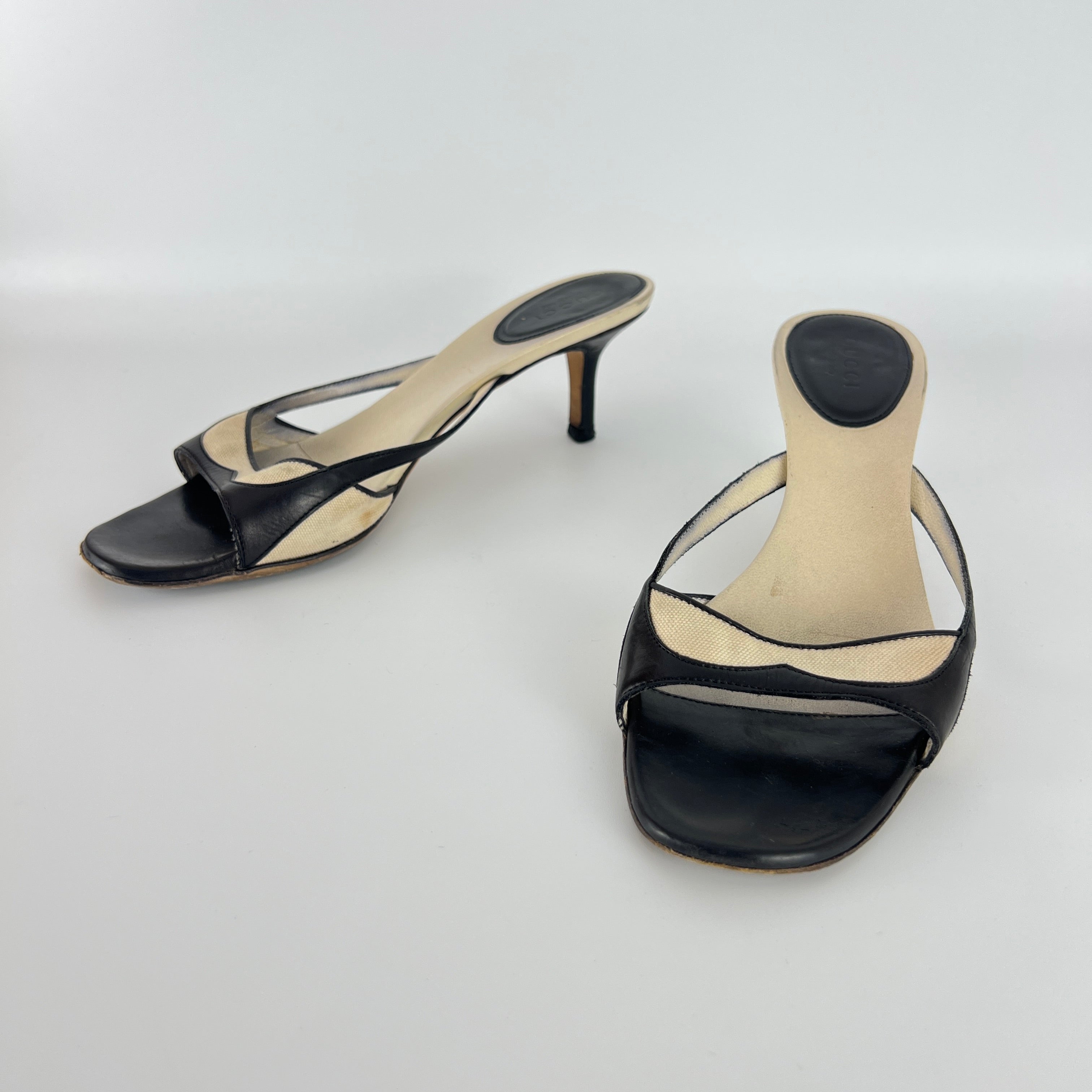 Gucci | Tom Ford Era Vintage Black Leather Sandal Slide Mules (37)