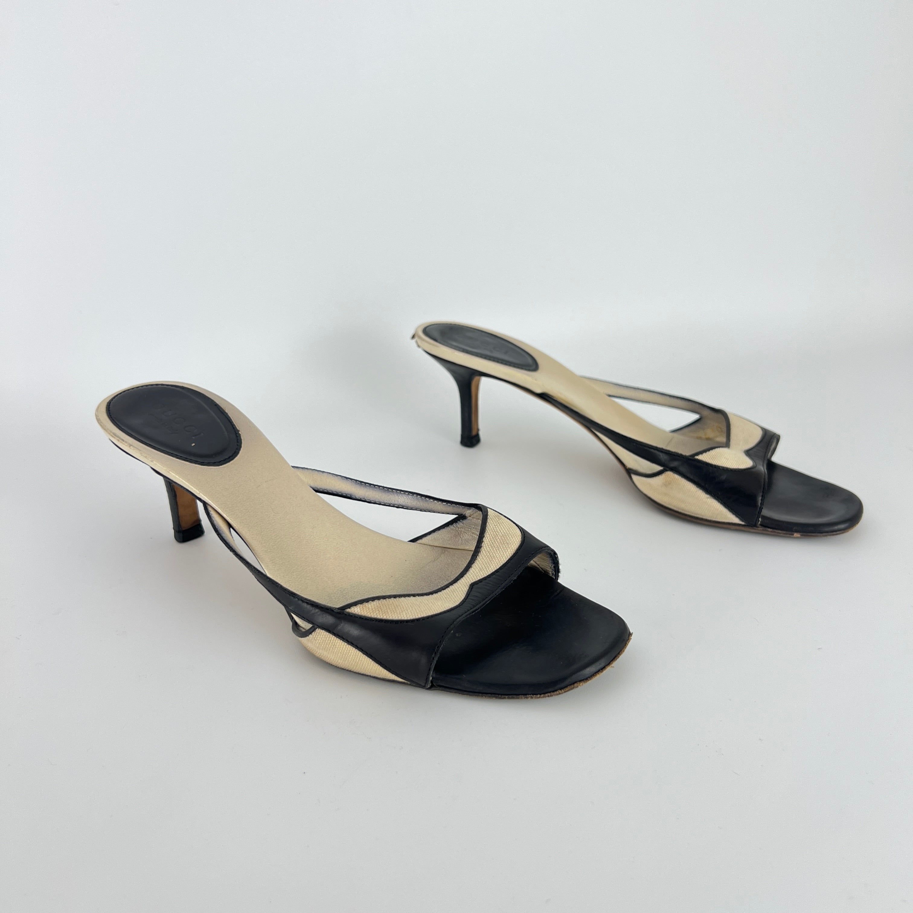 Gucci | Tom Ford Era Vintage Black Leather Sandal Slide Mules (37)