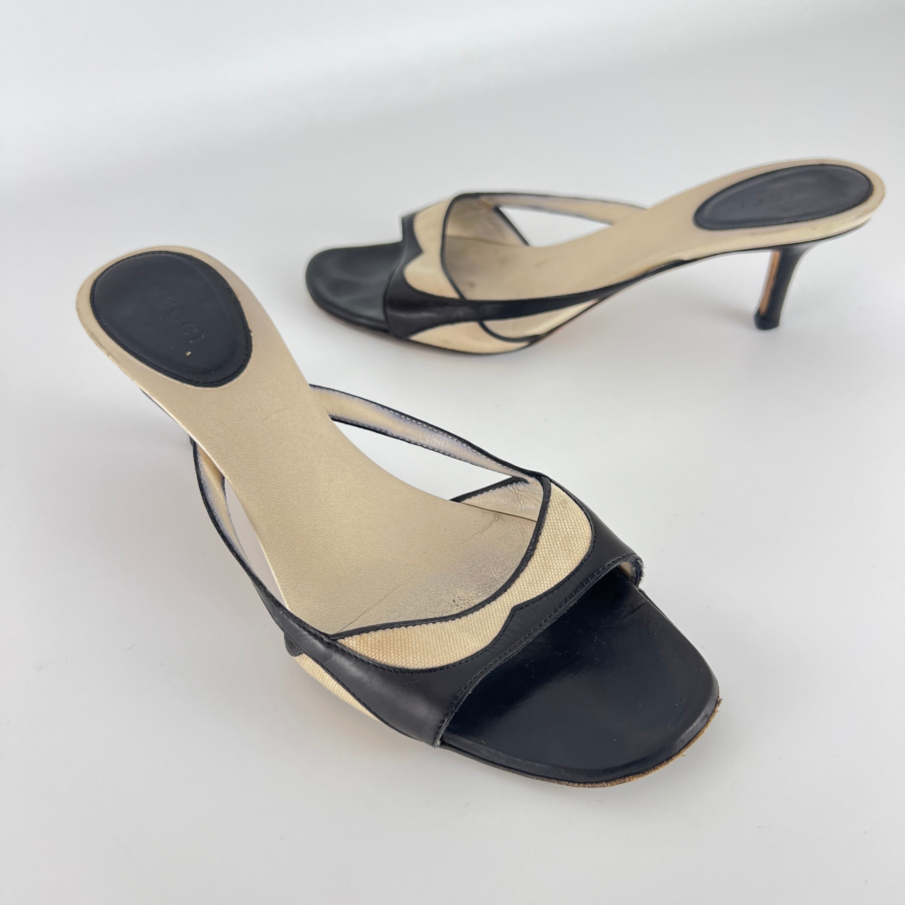 Gucci | Tom Ford Era Vintage Black Leather Sandal Slide Mules (37)