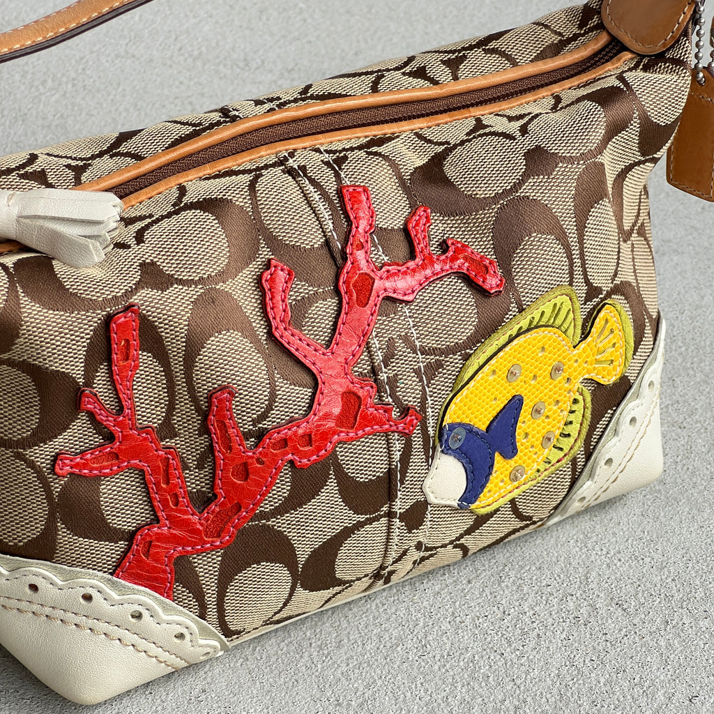 Coach | Super Rare Y2K Limited Edition Ocean Fish Coral Appliquè Bag