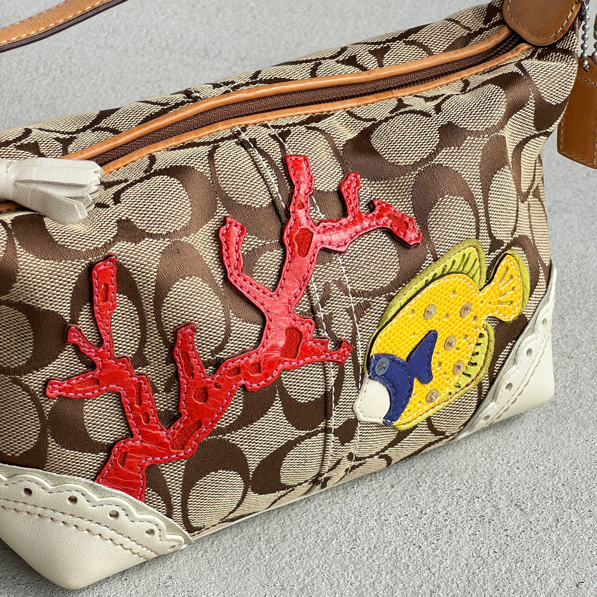 Coach | Super Rare Y2K Limited Edition Ocean Fish Coral Appliquè Bag