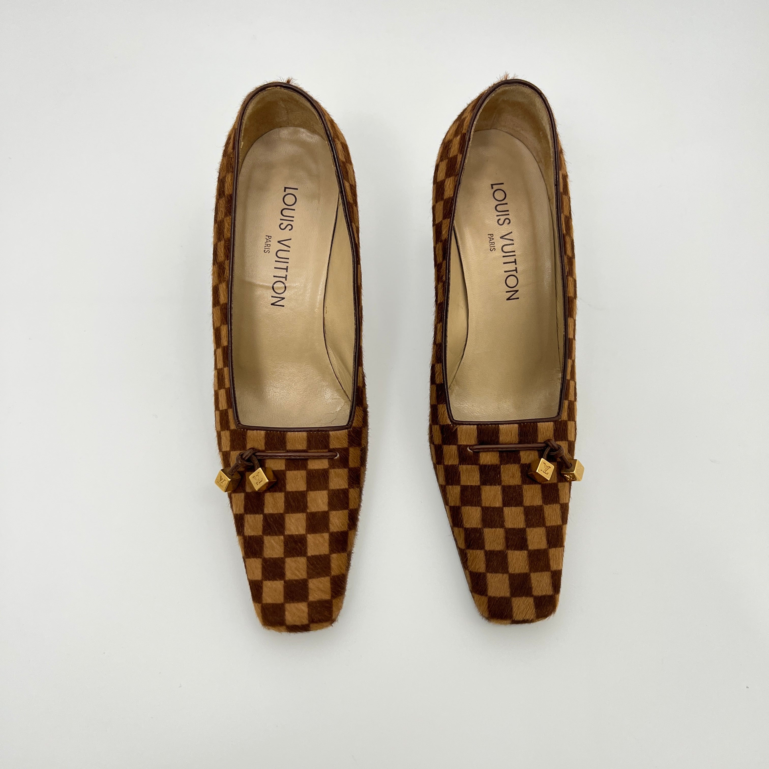Louis Vuitton | Damier Calf Hair Leather Pumps Gold LV (36.5)