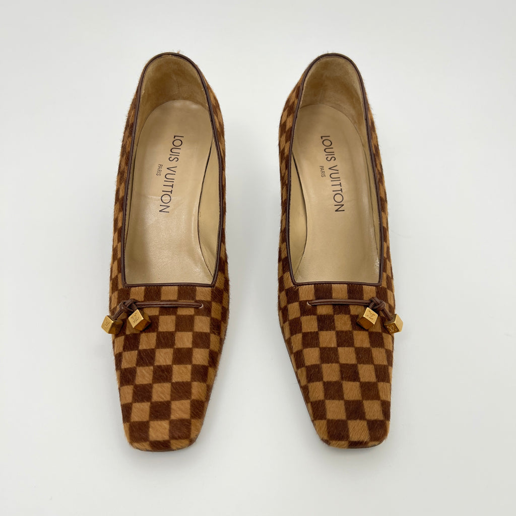 Louis Vuitton | Damier Calf Hair Leather Pumps Gold LV (36.5)