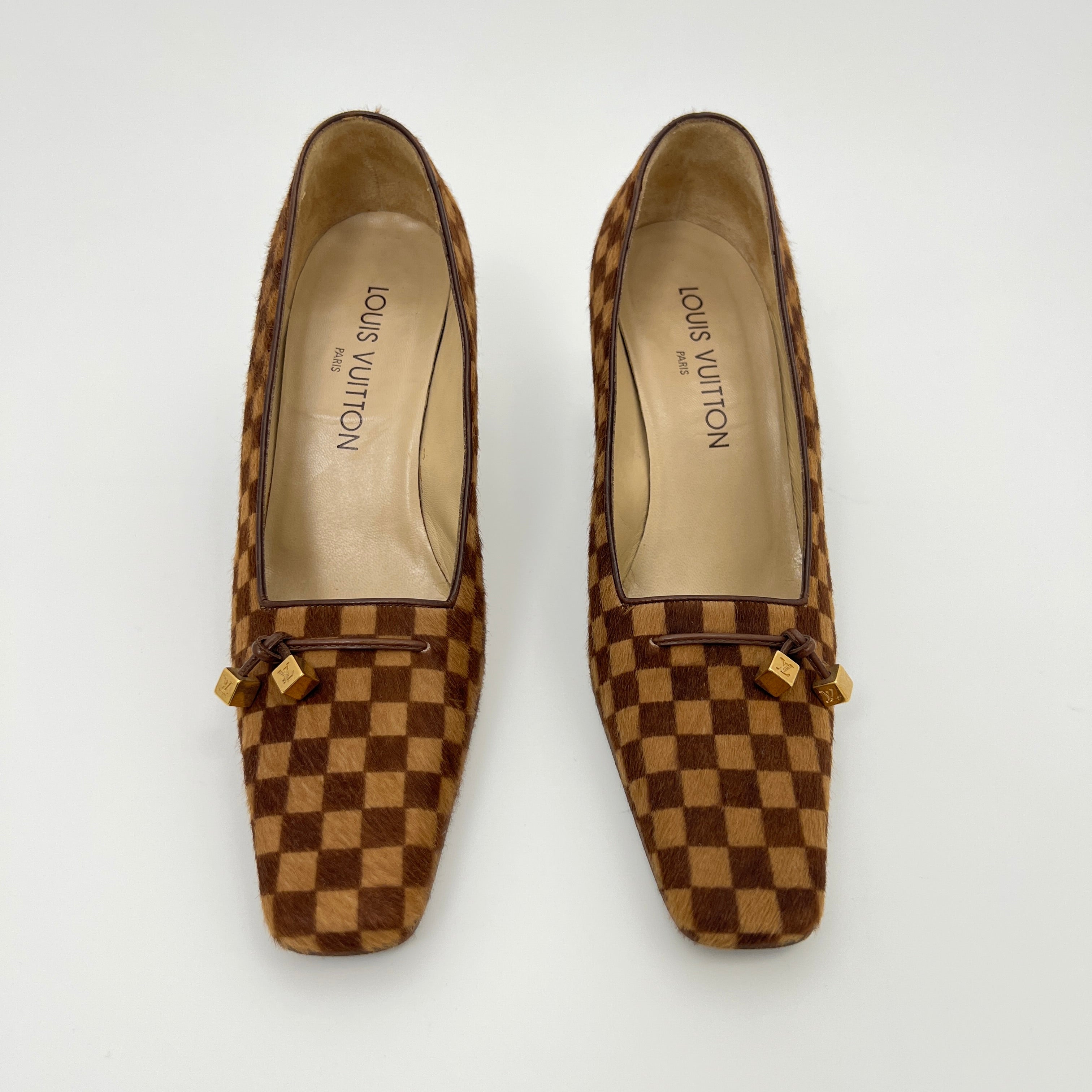 Louis Vuitton | Damier Calf Hair Leather Pumps Gold LV (36.5)
