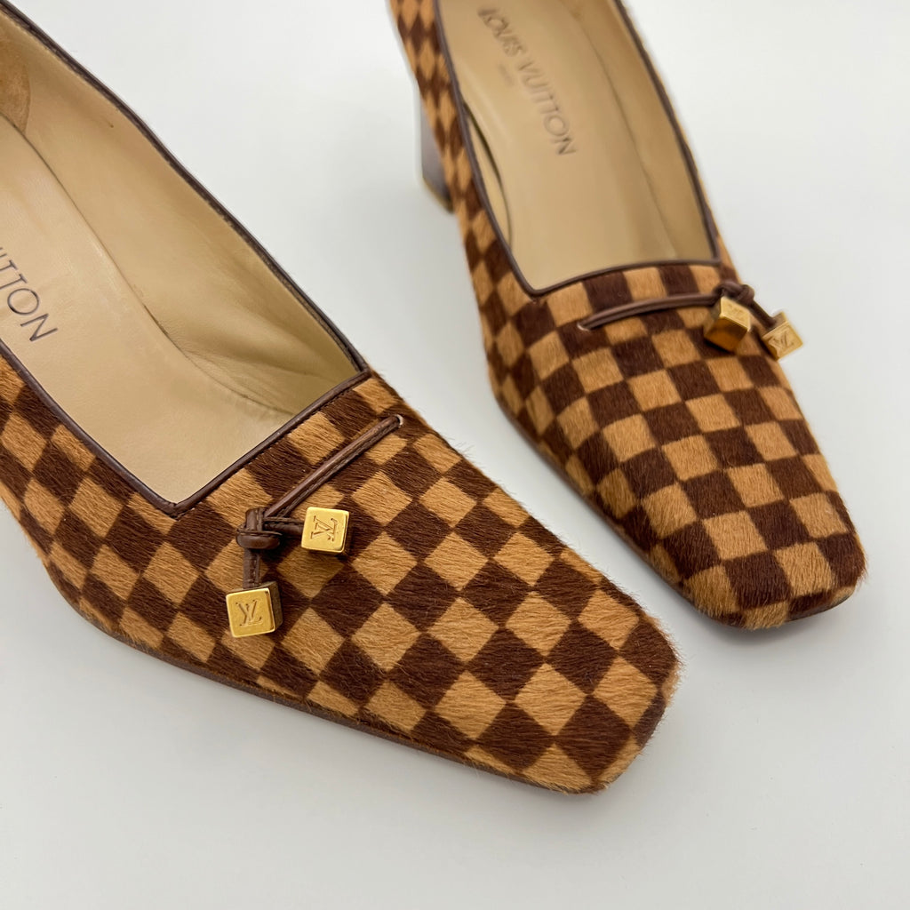Louis Vuitton | Damier Calf Hair Leather Pumps Gold LV (36.5)
