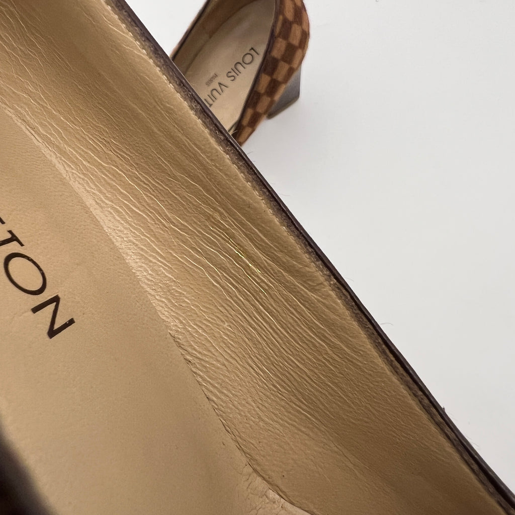Louis Vuitton | Damier Calf Hair Leather Pumps Gold LV (36.5)
