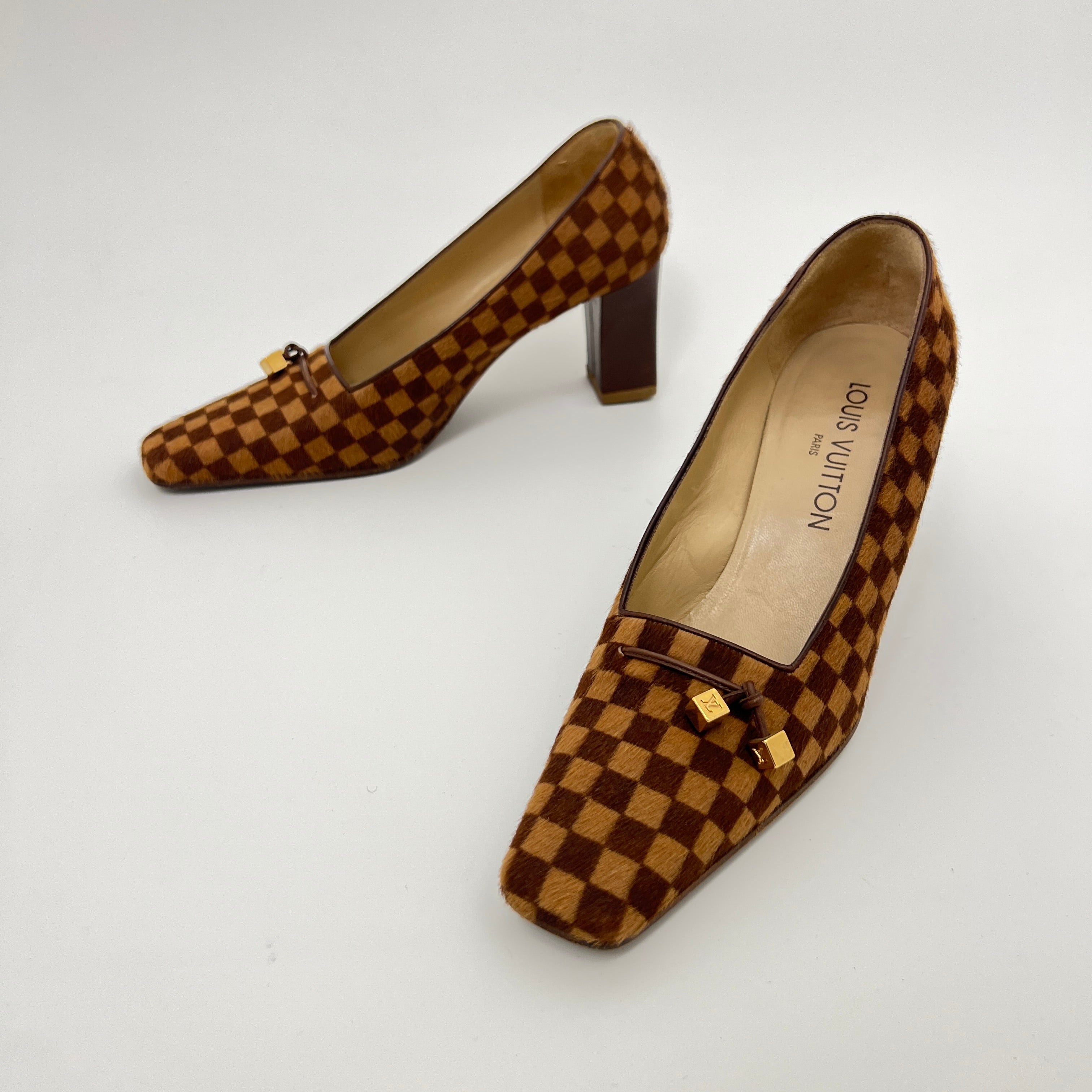 Louis Vuitton | Damier Calf Hair Leather Pumps Gold LV (36.5)