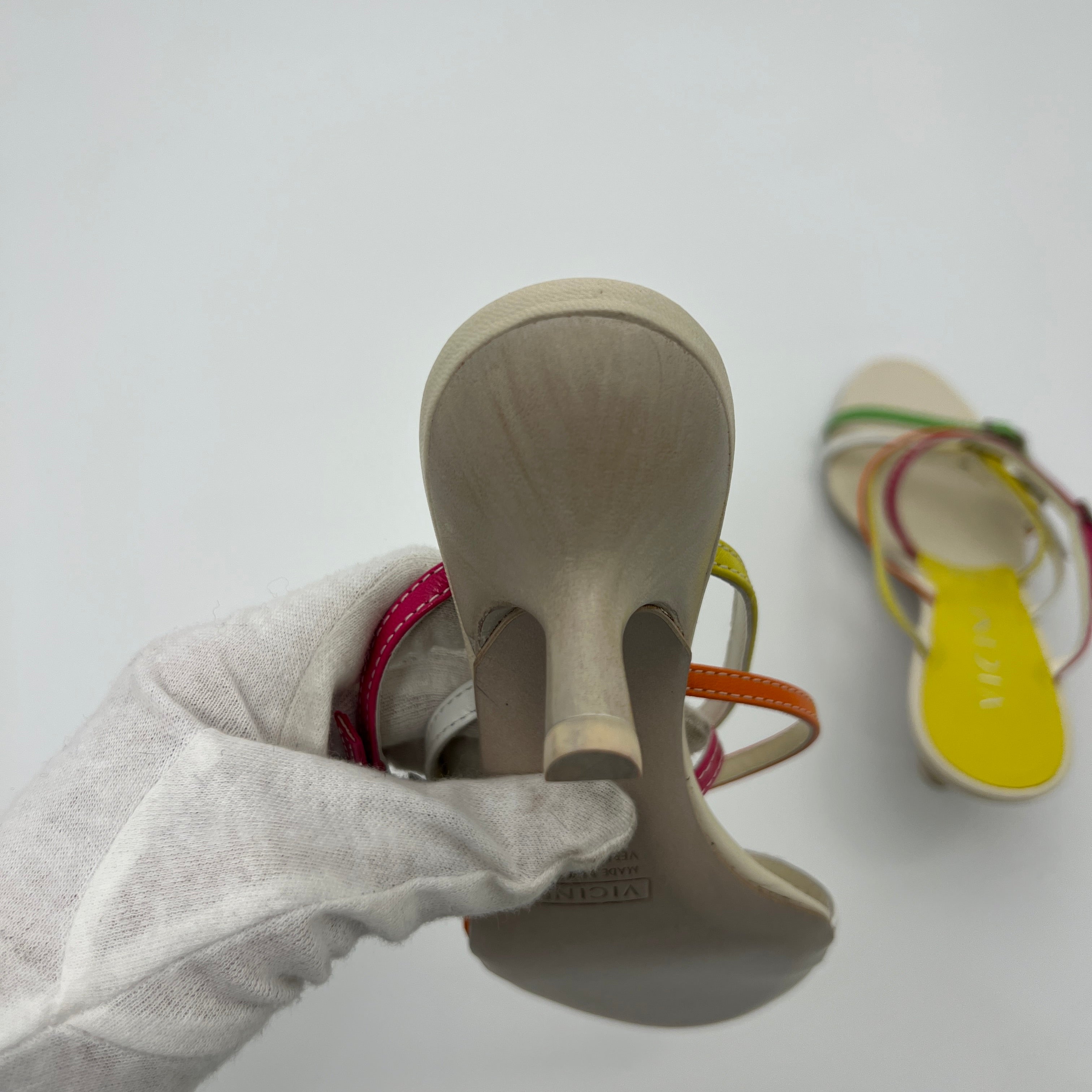 Giuseppe Zanotti Vicini | Colourful Leather Strappy  Buckle Sandal Mules (35.5)