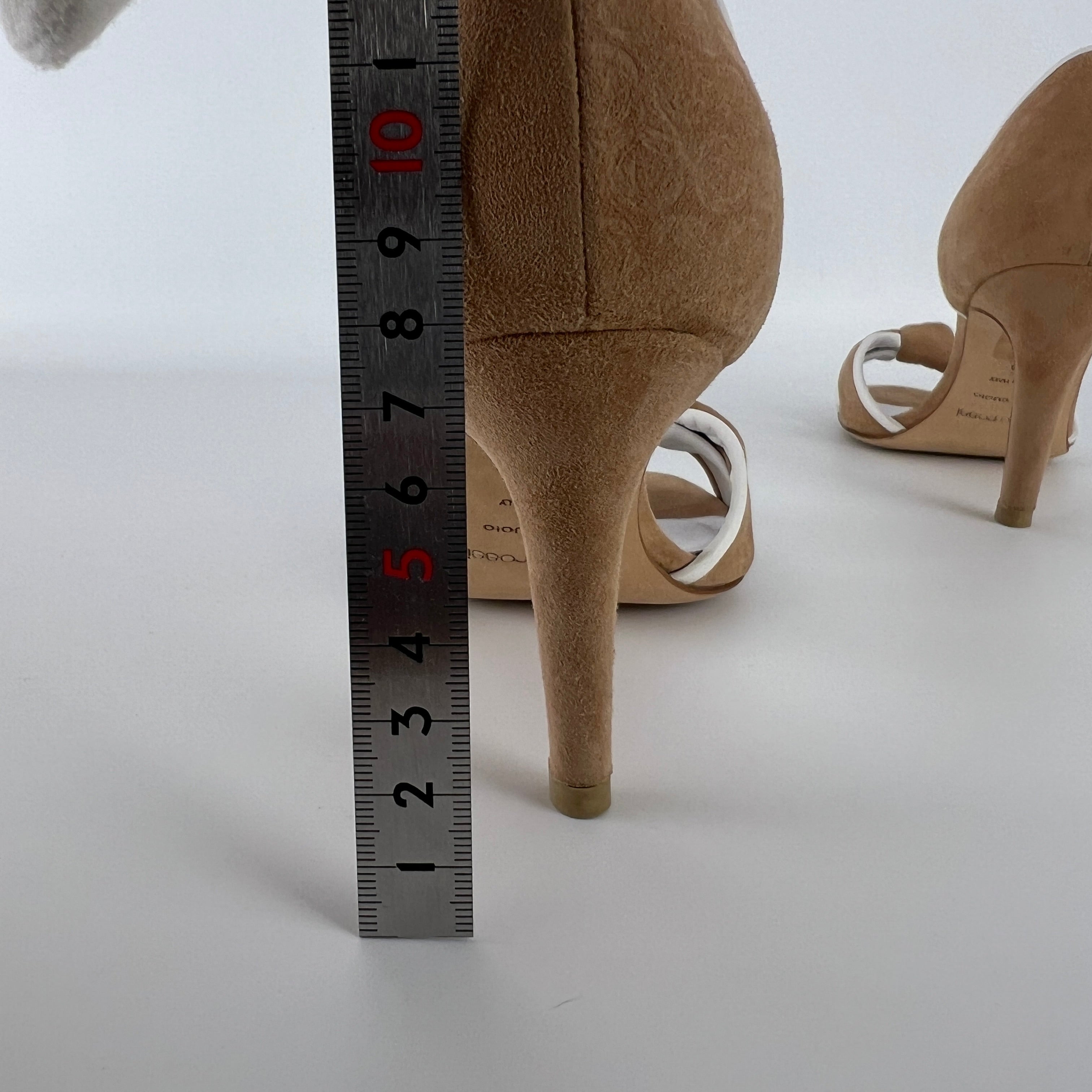 Sergio Rossi | Beige Tan Suede White Leather Knotted Strap D'Orsay Pumps (35)