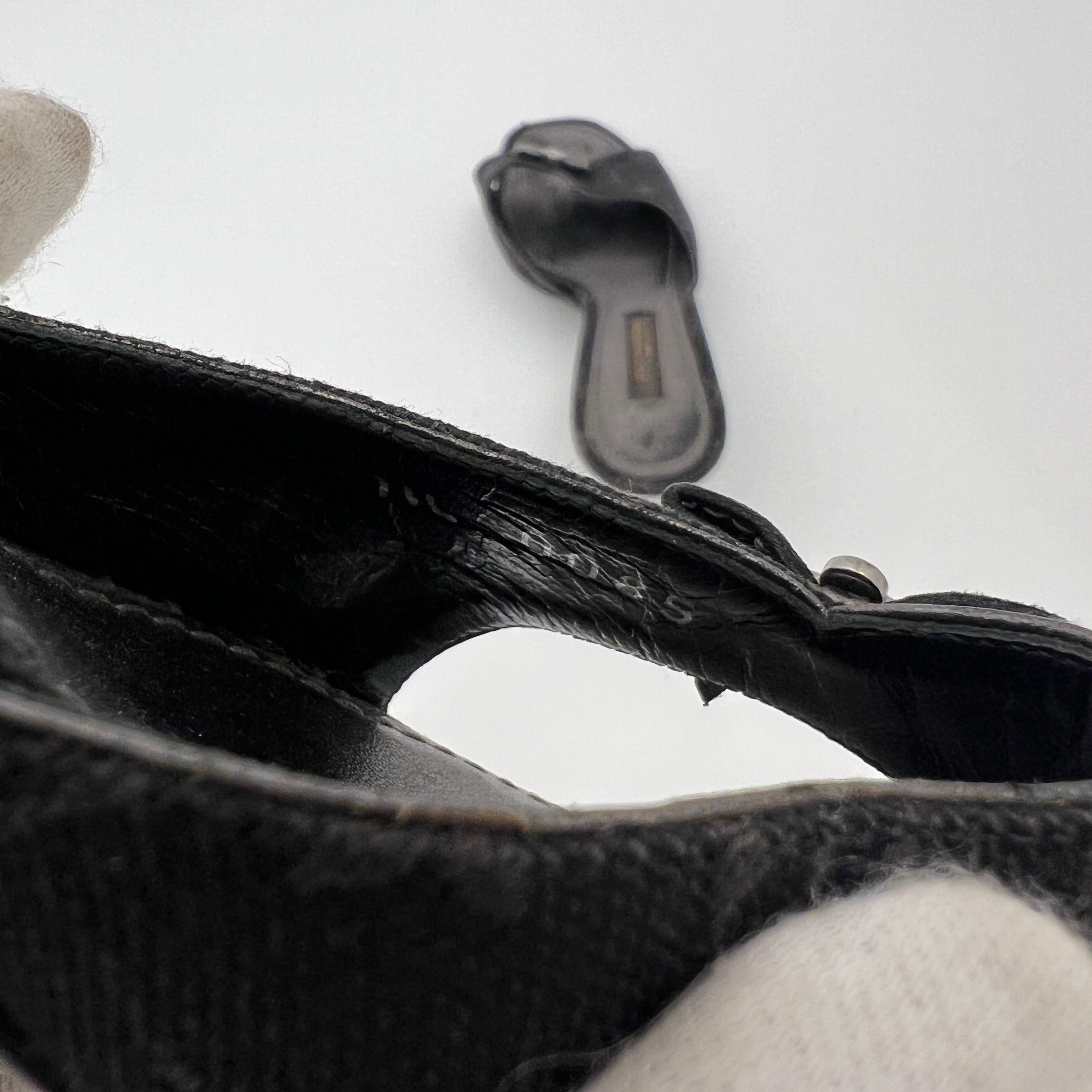 Louis Vuitton | Vintage Monogram Black Denim Bow Leather Mules (34)