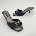 Louis Vuitton | Vintage Monogram Black Denim Bow Leather Mules (34)
