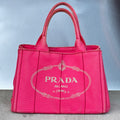 Prada | Canapa PM Pink Fuchsia Logo Cross Body Strap Canvas Bag