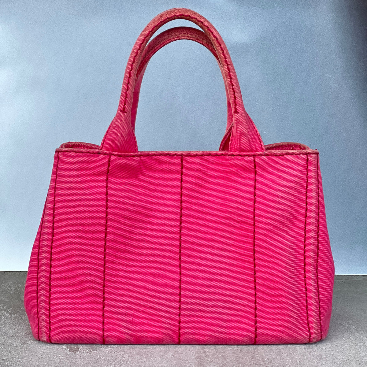 Prada | Canapa PM Pink Fuchsia Logo Cross Body Strap Canvas Bag