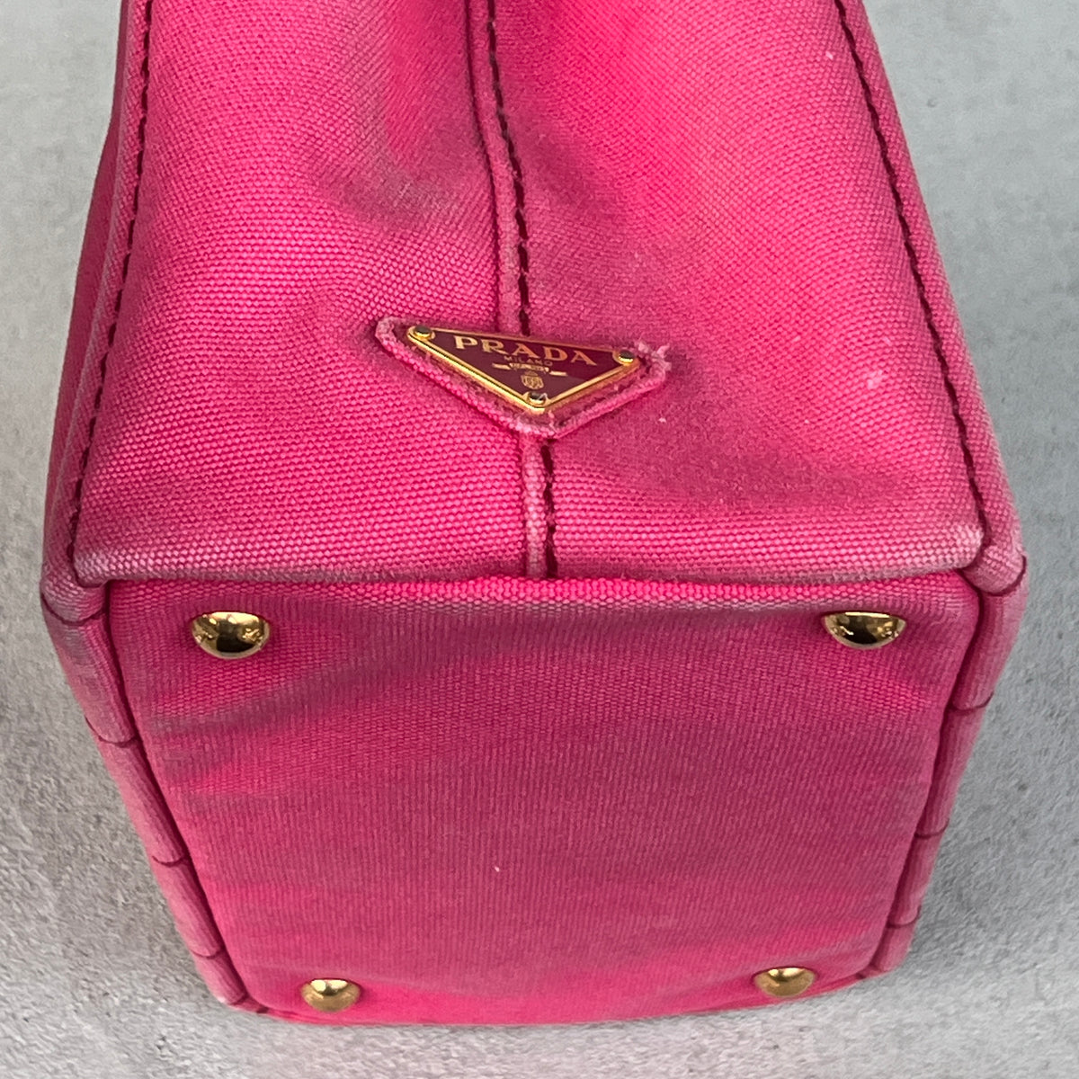 Prada | Canapa PM Pink Fuchsia Logo Cross Body Strap Canvas Bag