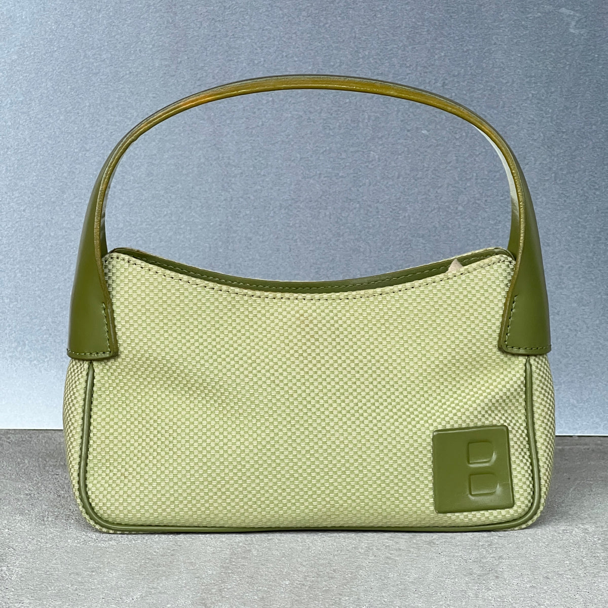 Bally | Green Leather Textile Logo Mini Hand Bag