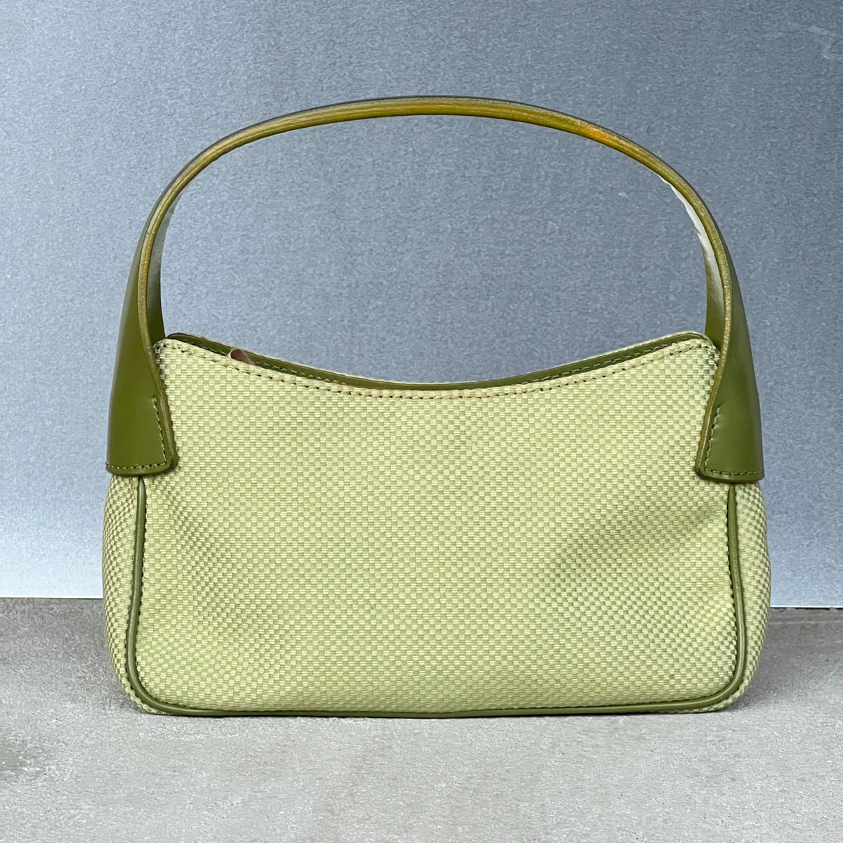 Bally | Green Leather Textile Logo Mini Hand Bag