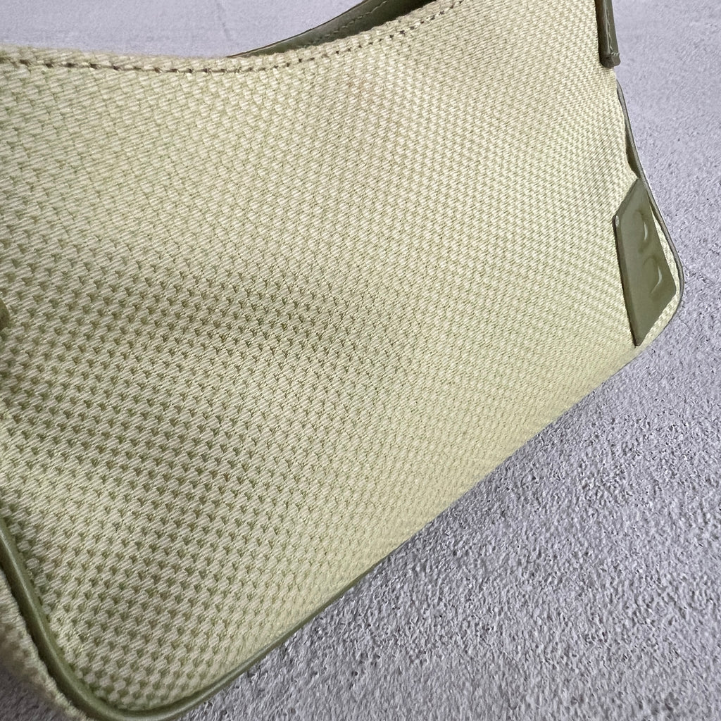 Bally | Green Leather Textile Logo Mini Hand Bag
