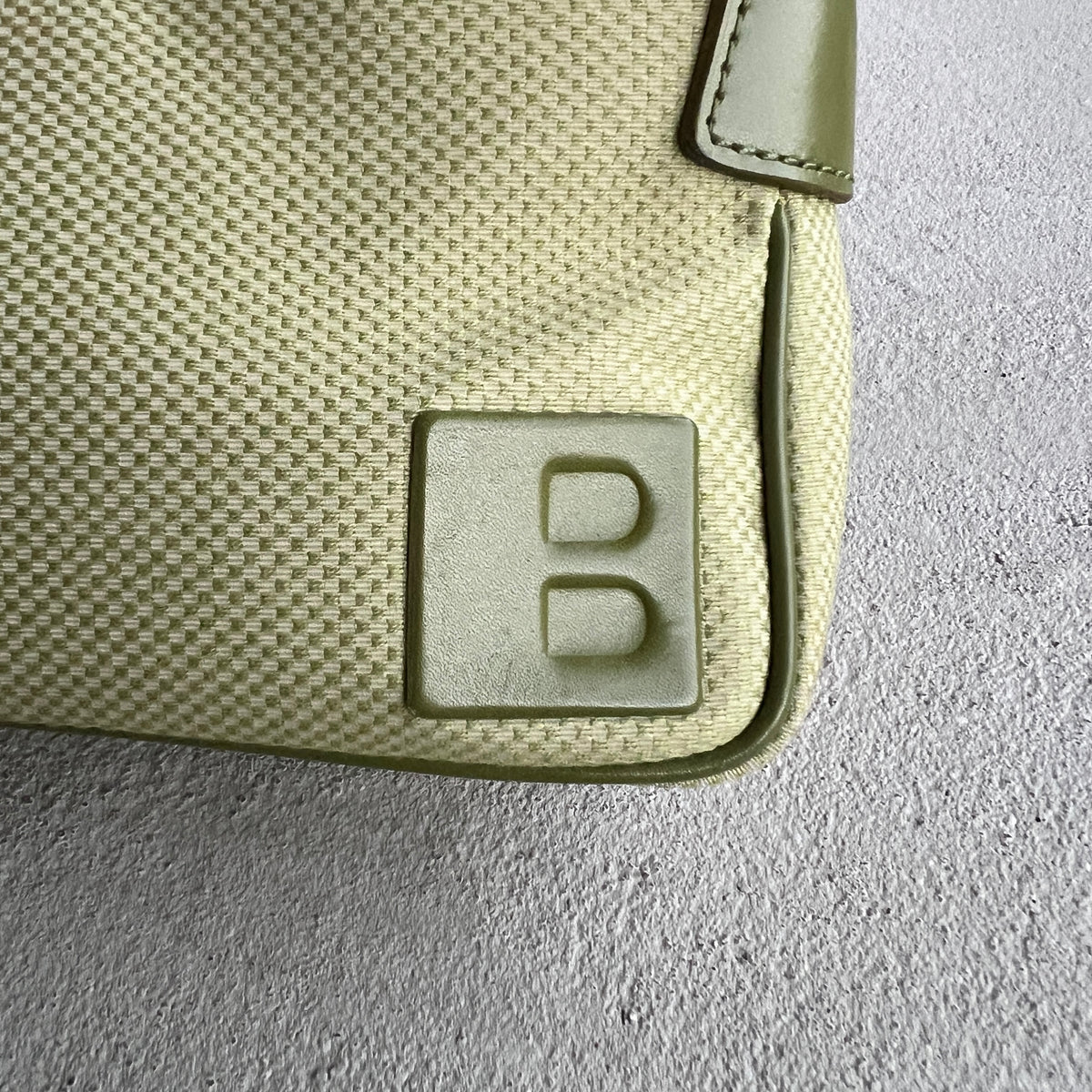 Bally | Green Leather Textile Logo Mini Hand Bag