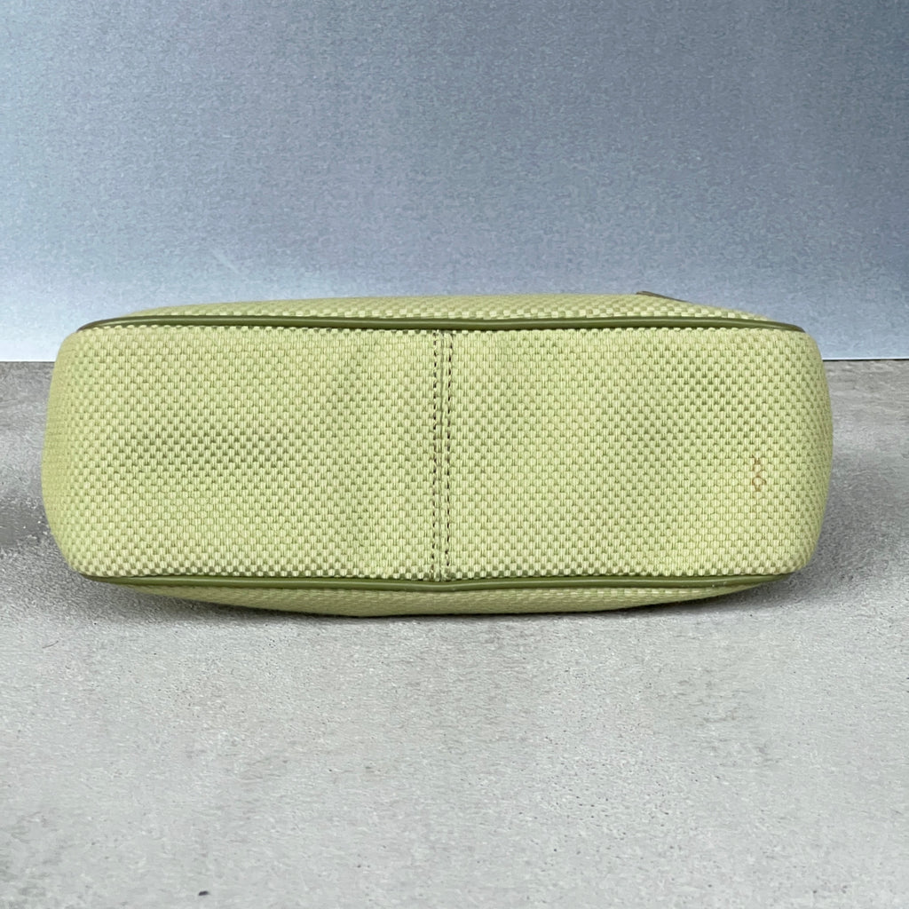 Bally | Green Leather Textile Logo Mini Hand Bag