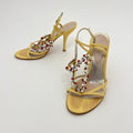 Sergio Rossi | Yellow Exotic Leather Beading Strappy Sandal Heels (35.5)