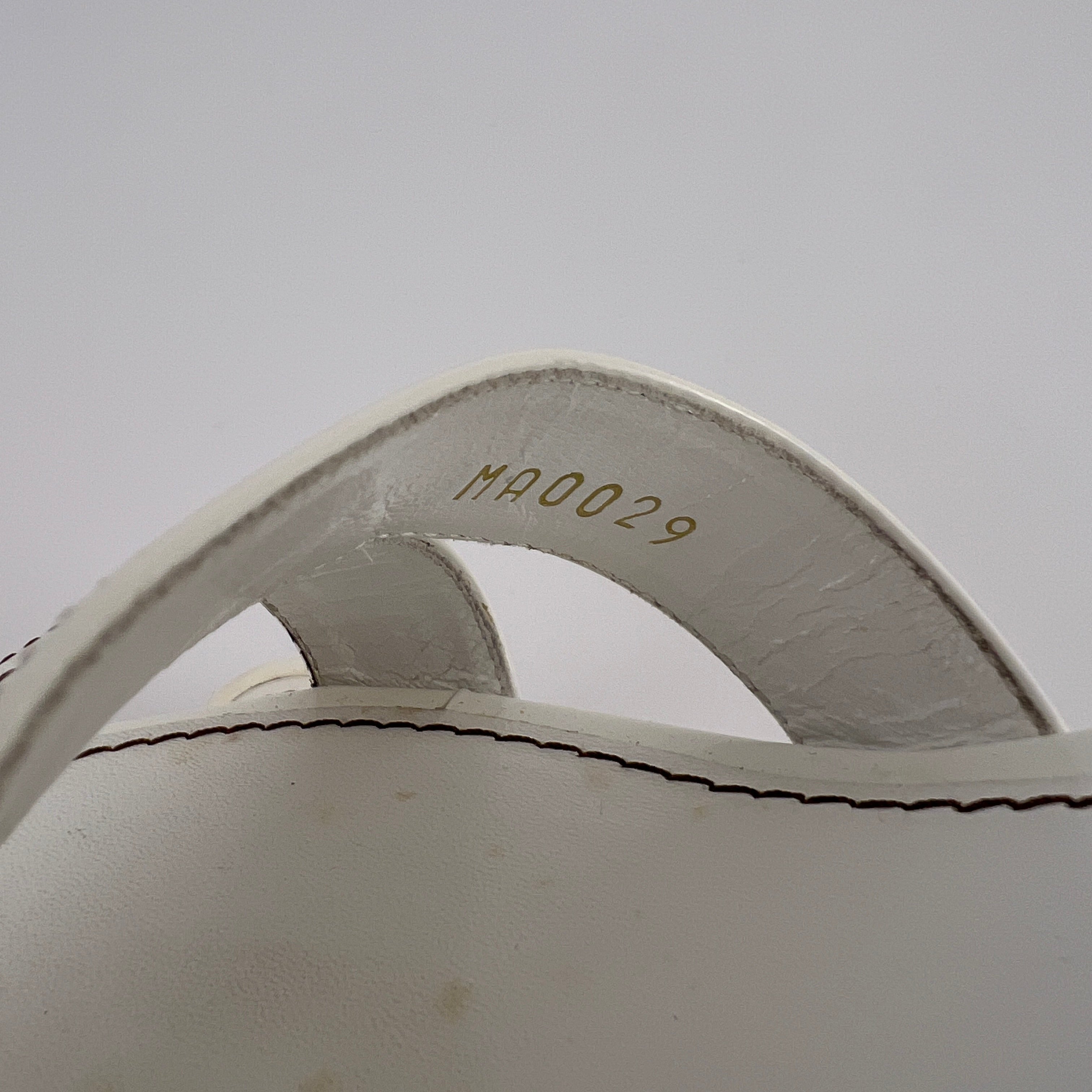 Louis Vuitton | White Patent Leather Logo Slide Sandal Mules (36)