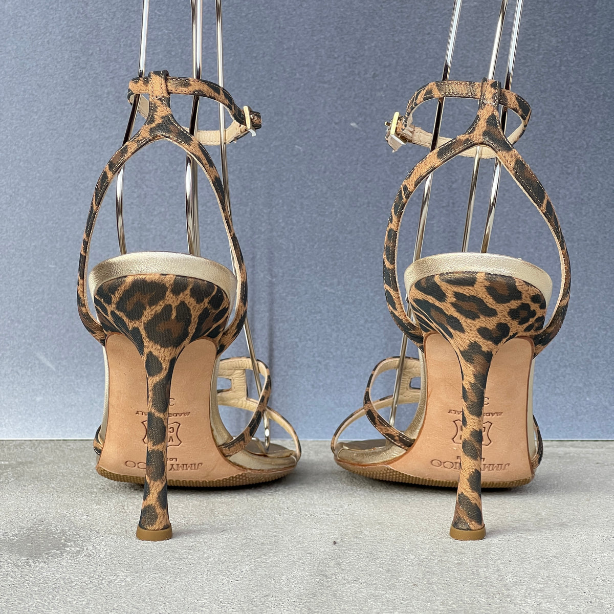 Jimmy Choo | 1998 "The Leo" Archive Capsule Collection Vintage Leopard Sandal Heels (37.5)