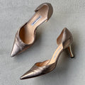 Manolo Blahnik | Metallic Silver Pointed Toe D'Orsay Pumps (39.5)