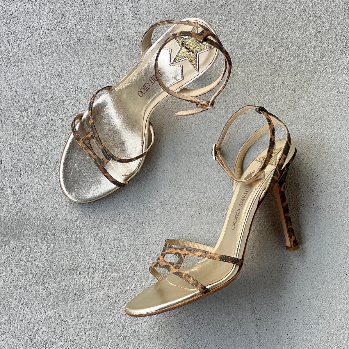 Jimmy Choo | 1998 "The Leo" Archive Capsule Collection Vintage Leopard Sandal Heels (37.5)