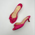 Louboutin | Hot Pink Leather Buckle Strappy Sandal Mules (37)