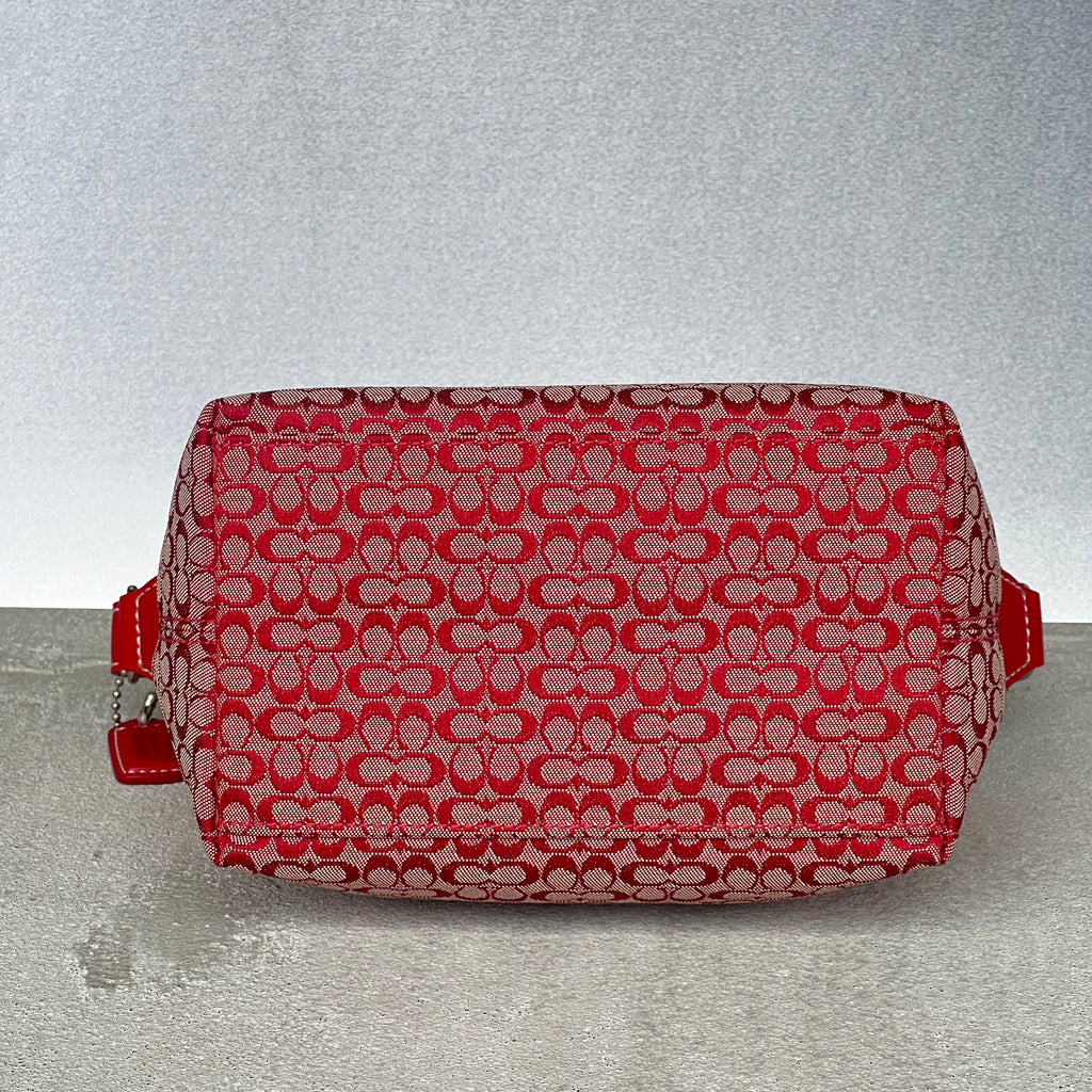 Coach | Vintage Y2K  Cherry Red CC Monogram Red Leather Signature Hand Bag