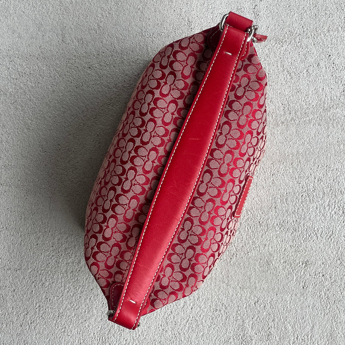 Coach | Vintage Y2K  Cherry Red CC Monogram Red Leather Signature Hand Bag