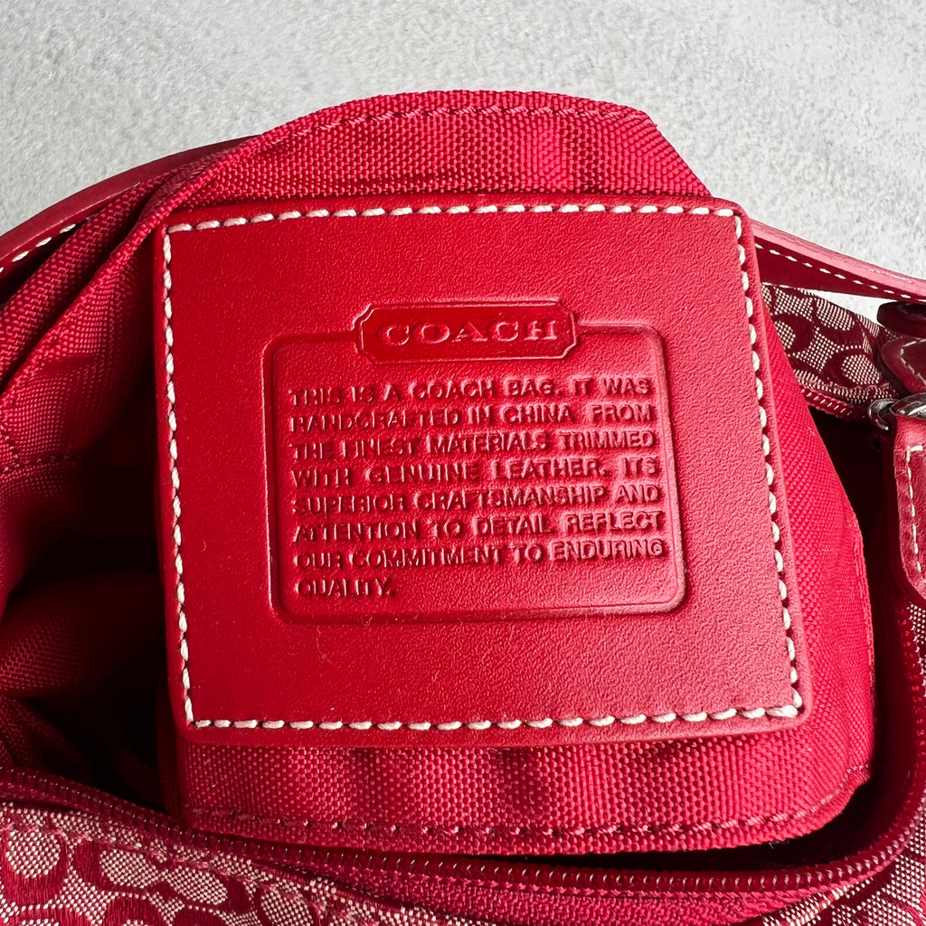 Coach | Vintage Y2K  Cherry Red CC Monogram Red Leather Signature Hand Bag