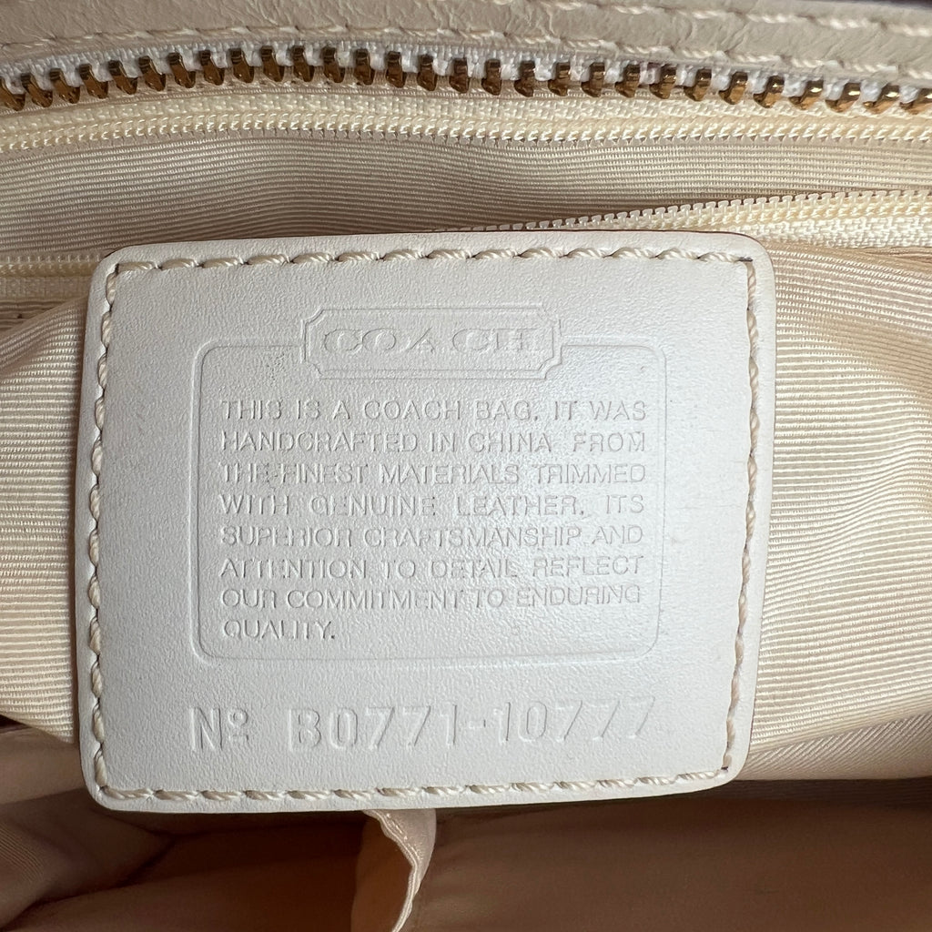 Coach | Vintage Y2K Butter Yellow CC Monogram White Leather Shoulder Bag