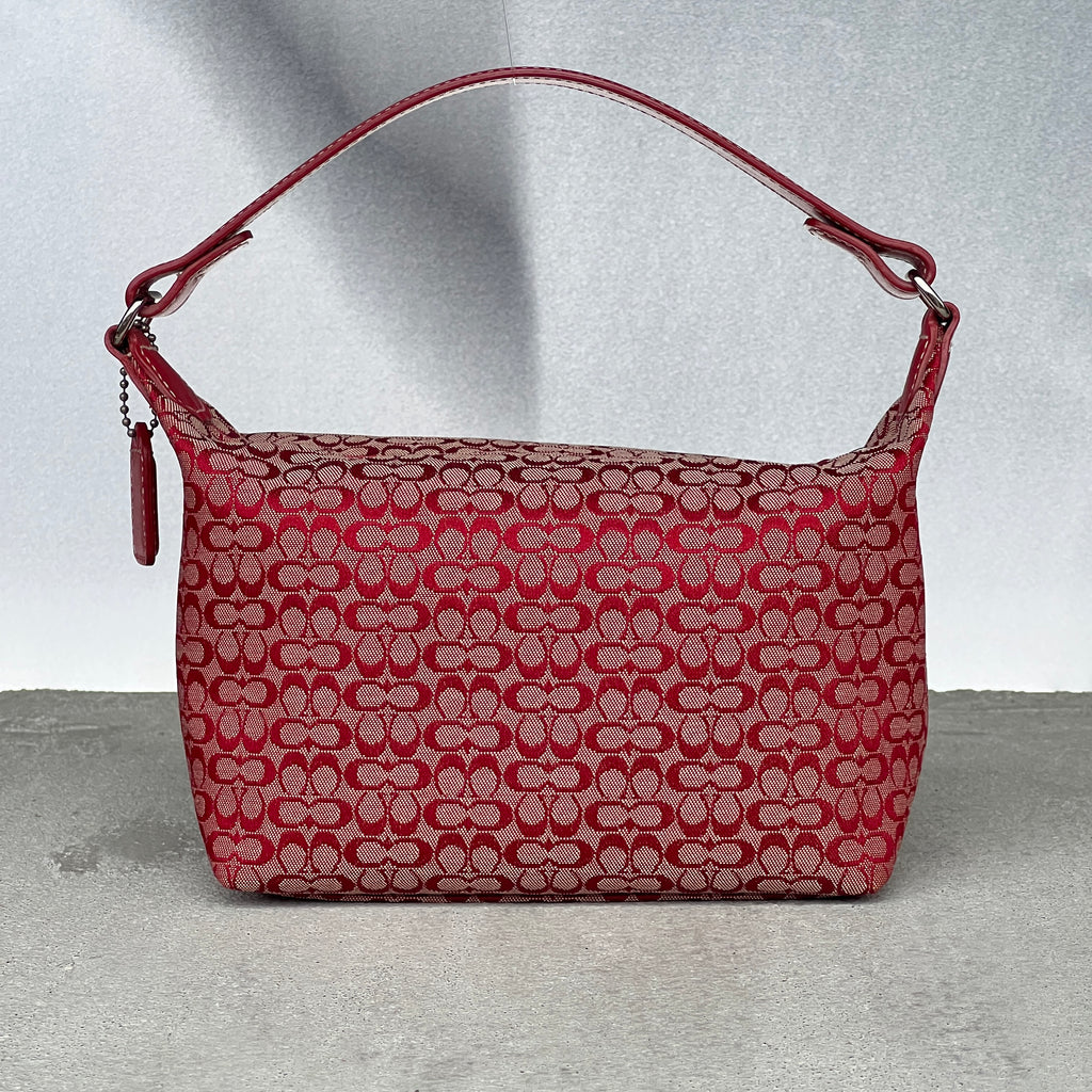 Coach | Vintage Y2K  Cherry Red CC Monogram Red Leather Signature Hand Bag