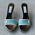Gucci | Vintage 2000s Tom Ford Era Turquoise Blue GG Monogram Slide Mules Rare (36.5)