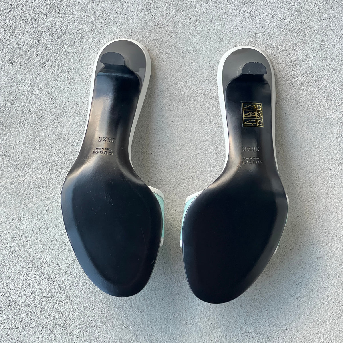 Gucci | Vintage 2000s Tom Ford Era Turquoise Blue GG Monogram Slide Mules Rare (36.5)