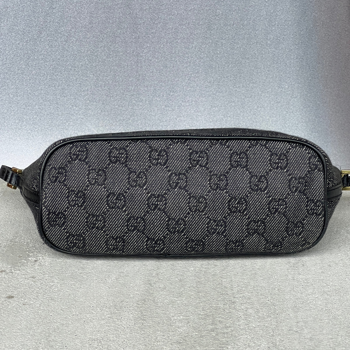 Gucci | Tom Ford Era GG Monogram Denim Canvas Gold Hardware Boat Pochette