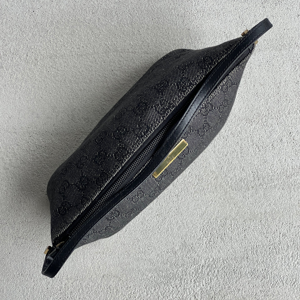 Gucci | Tom Ford Era GG Monogram Denim Canvas Gold Hardware Boat Pochette
