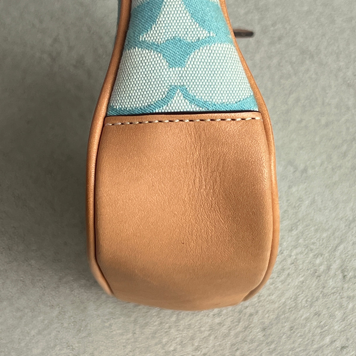 Coach | Rare Y2K Turquoise Tiffany Blue CC Monogram Canvas Tan Leather Shoulder Bag