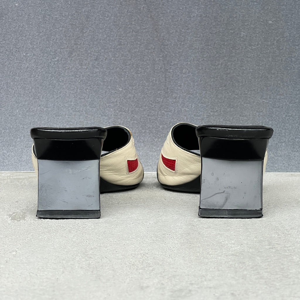 Sergio Rossi | Mexico Multicolour Pattern Leather Slide Mules (35)