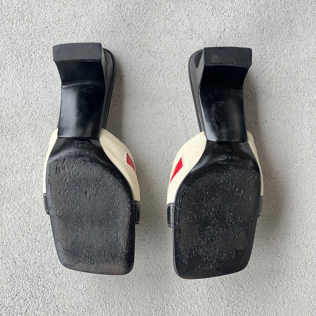 Sergio Rossi | Mexico Multicolour Pattern Leather Slide Mules (35)