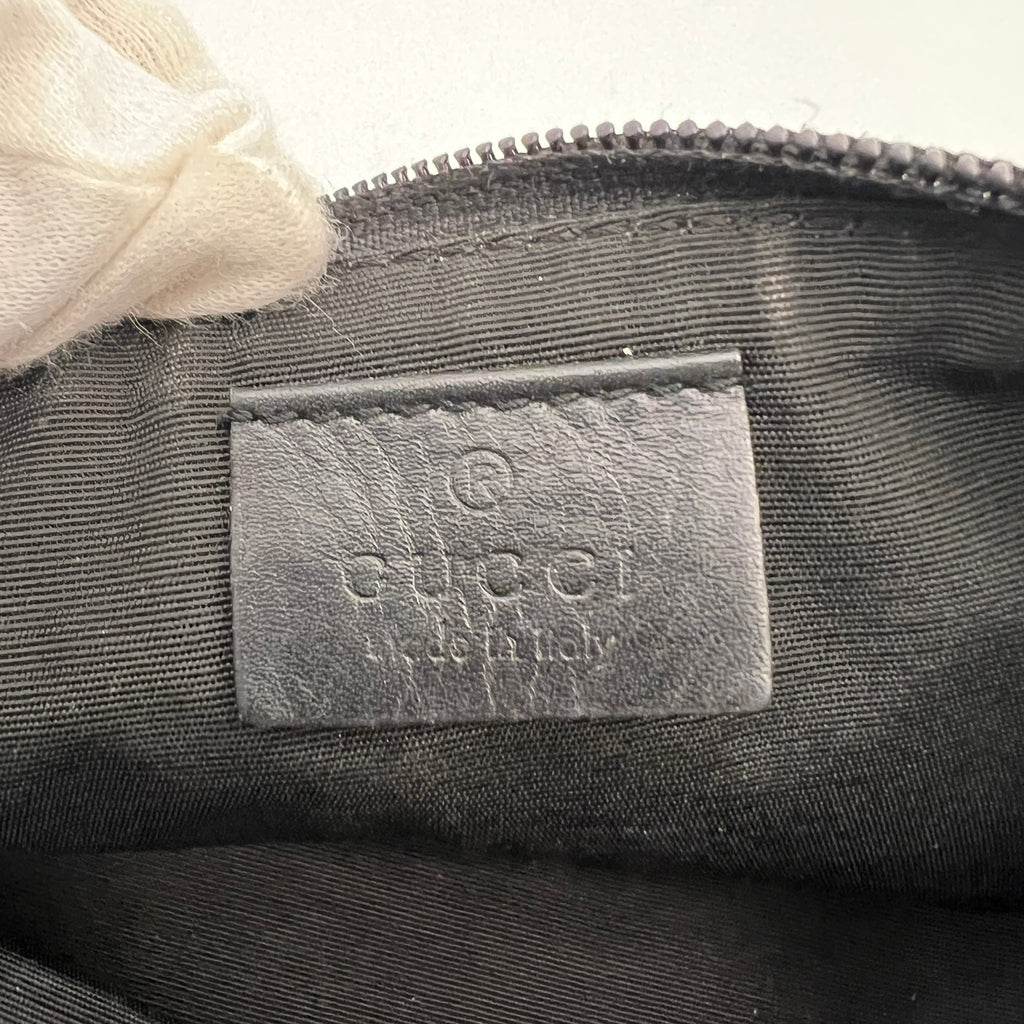 Gucci | Tom Ford Era Boat Pochette GG Monogram Canvas Gray Denim Leather Bag
