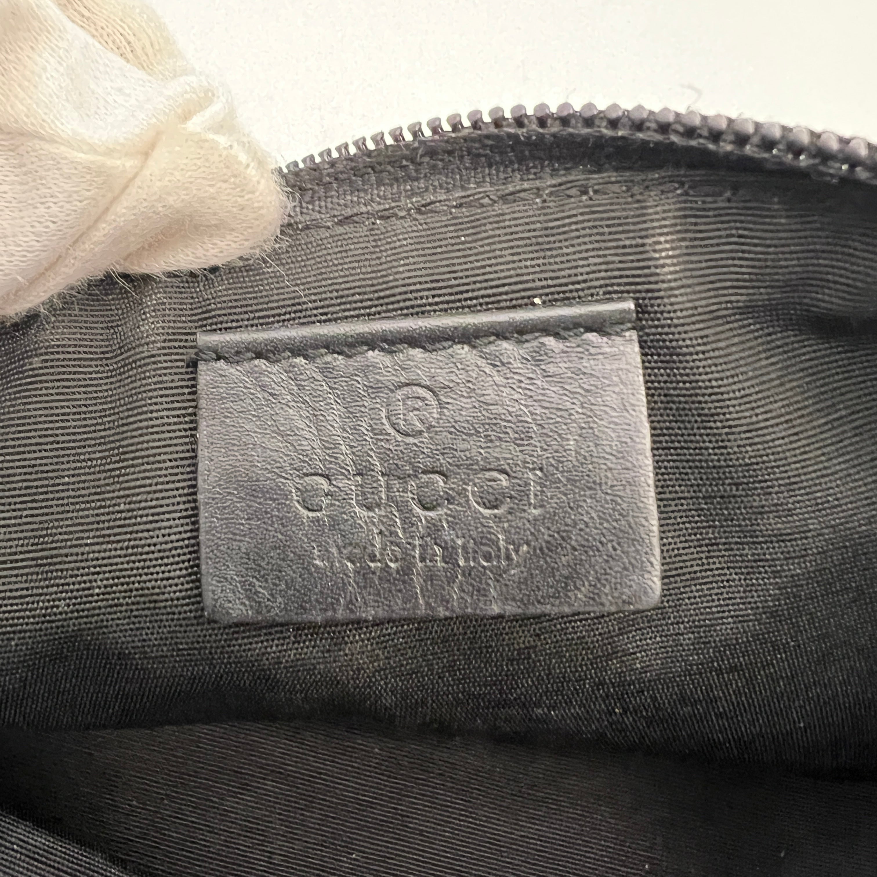 Gucci | Tom Ford Era Boat Pochette GG Monogram Canvas Gray Denim Leather Bag