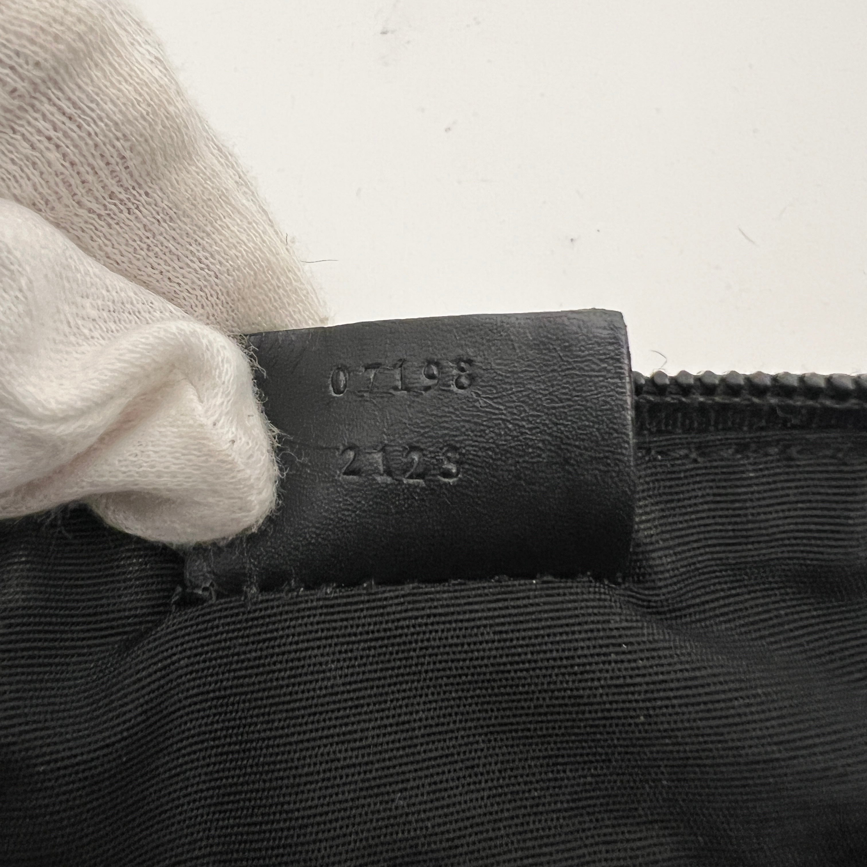 Gucci | Tom Ford Era Boat Pochette GG Monogram Canvas Gray Denim Leather Bag