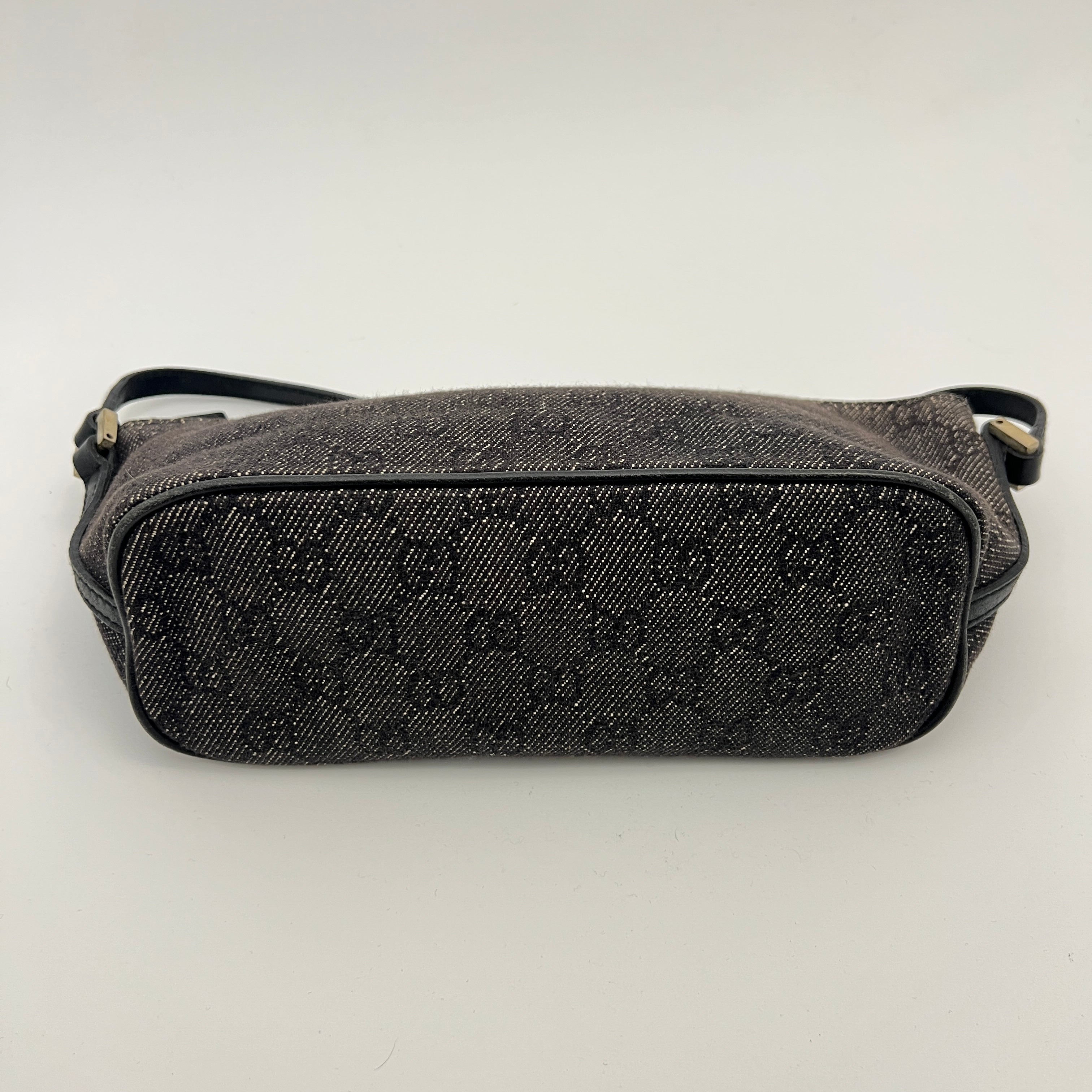 Gucci | Tom Ford Era Boat Pochette GG Monogram Canvas Gray Denim Leather Bag