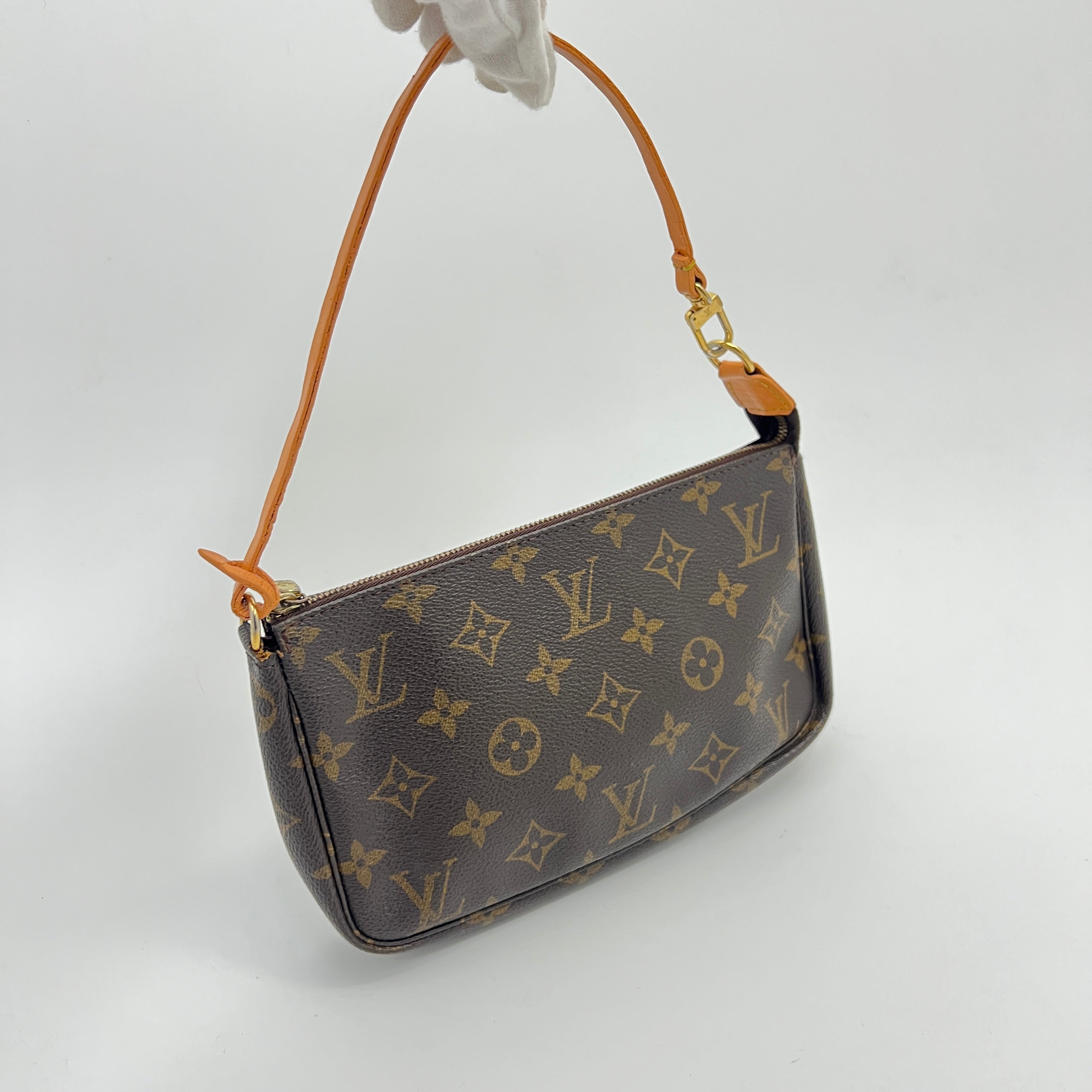 Louis Vuitton | Vintage Pochette LV Monogram Leather Canvas Shoulder Bag Small