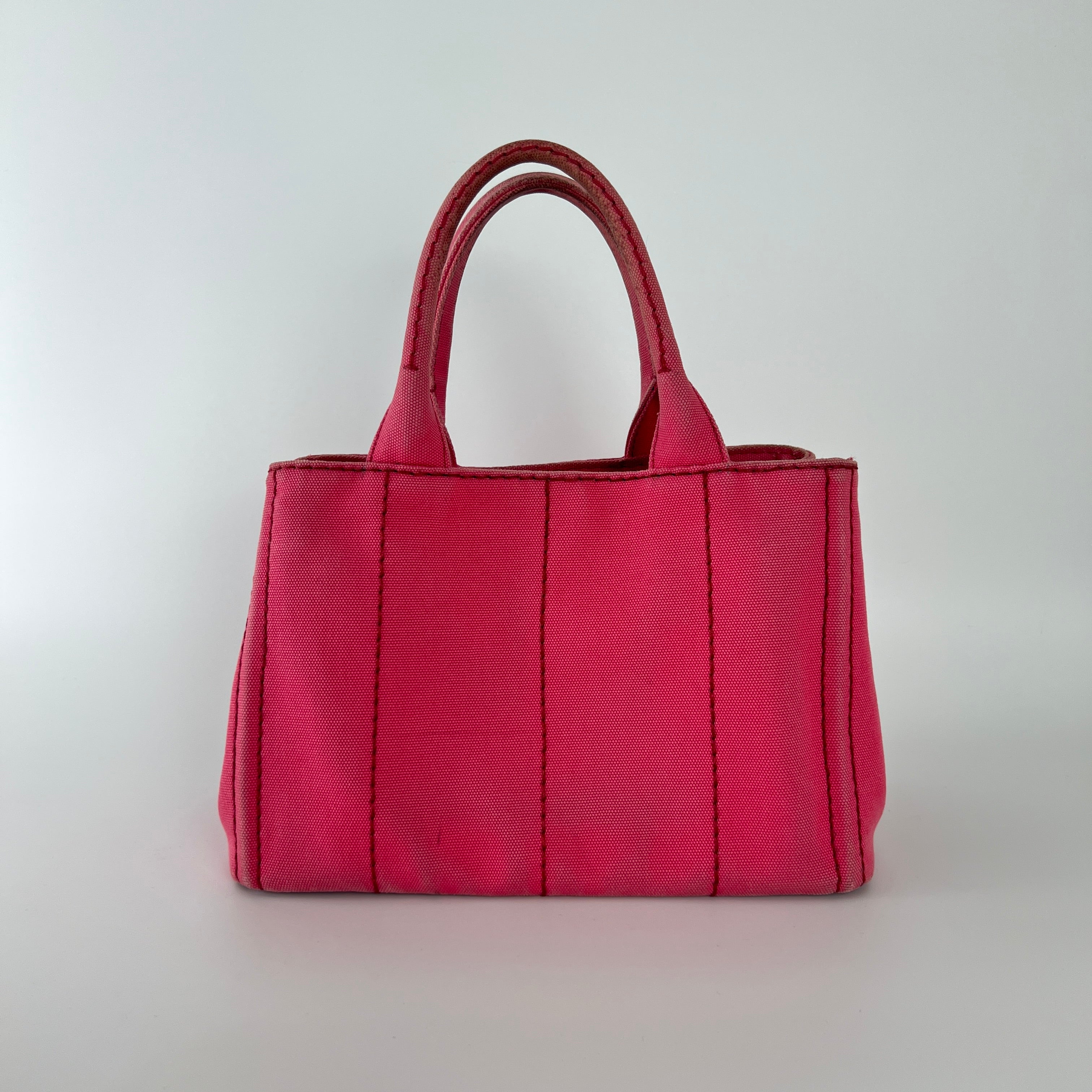 Prada | Canapa PM Pink Fuchsia Logo Cross Body Strap Canvas Bag Gold Hardware