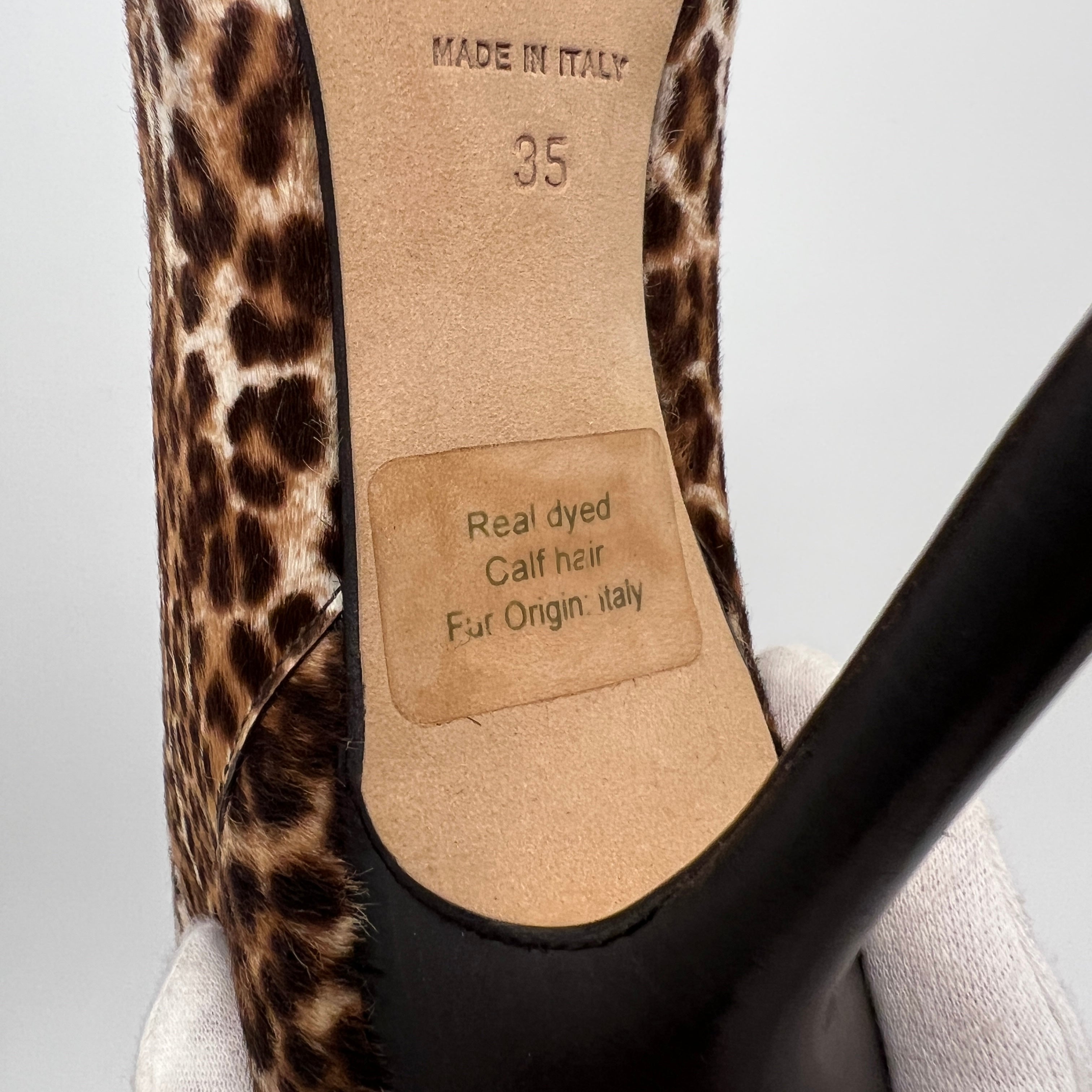 Jimmy Choo | Leopard Print Calf Hair Leather Stiletto Boots (35)