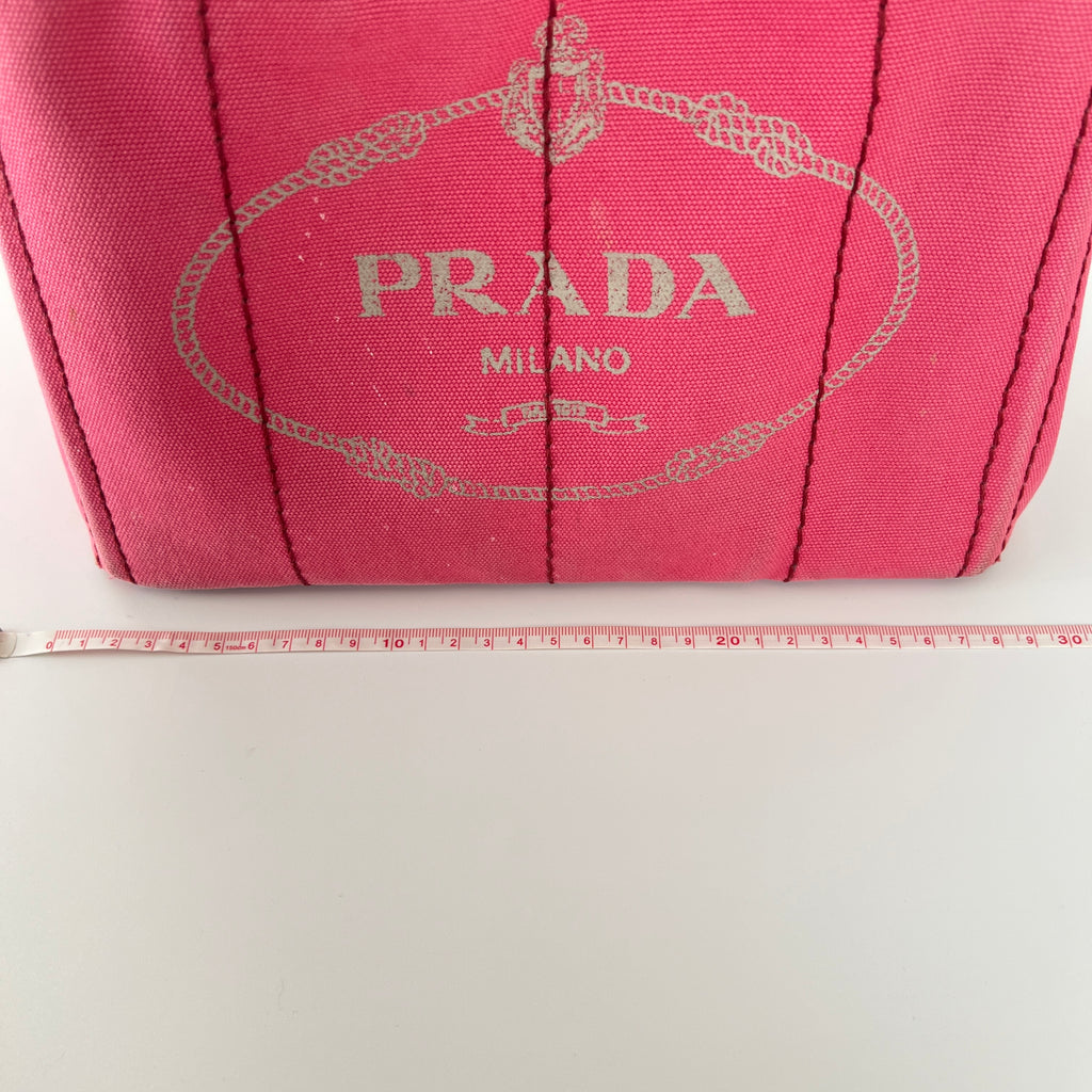 Prada | Canapa PM Pink Fuchsia Logo Cross Body Strap Canvas Bag Gold Hardware